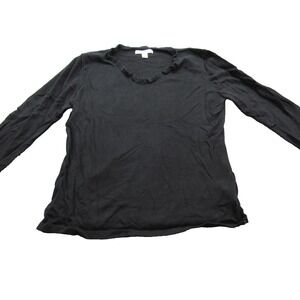 Liz Claiborne Sweater Womens Large V Neck‎ Ruffle Knit Long Sleeve Pullover Top